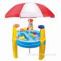 Hot sale summer beach toy play set with sand table, sand tools, beach umbrella
